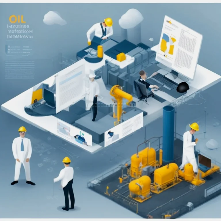 Professional in oil and gas industrial facility looking at digital tablet